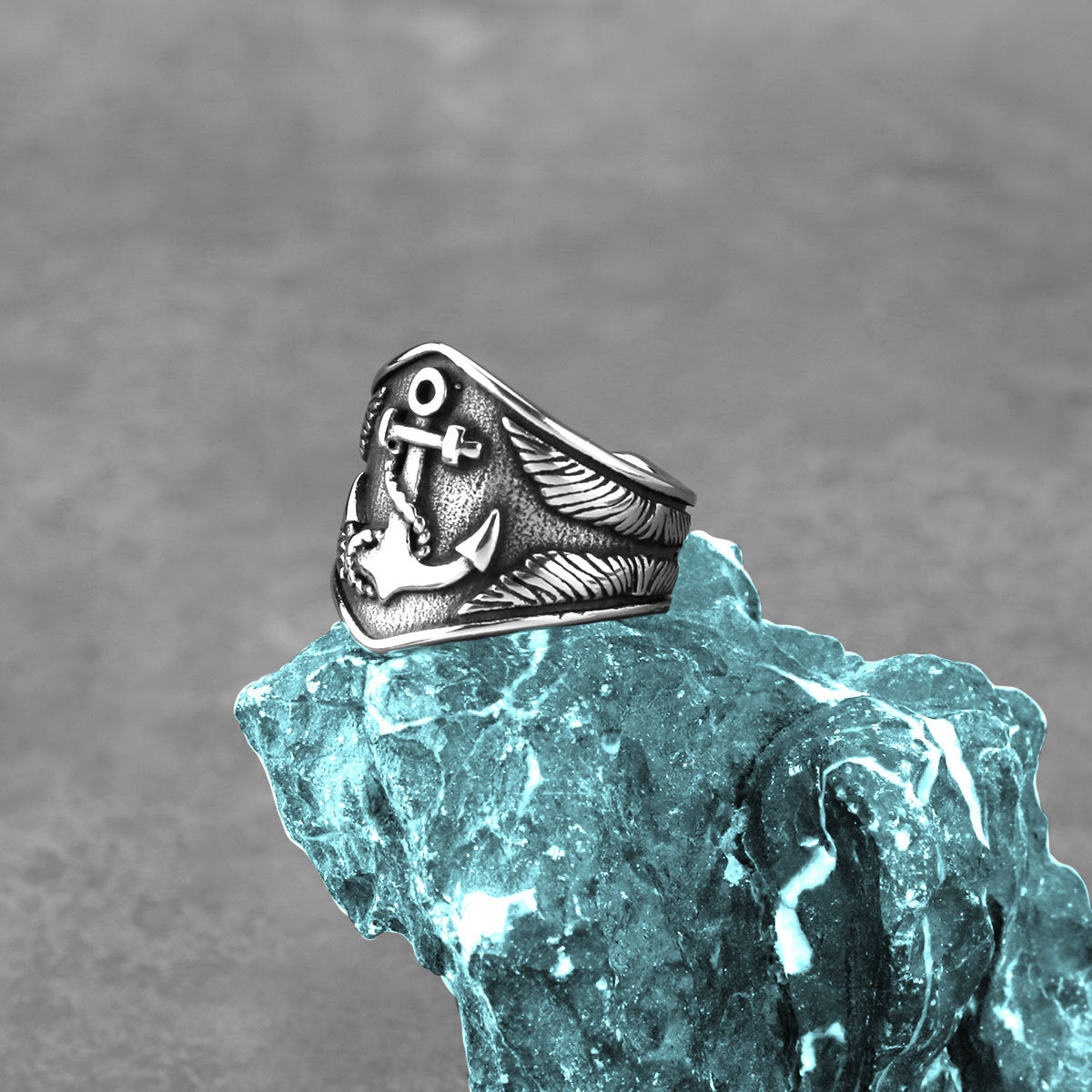 Anchor Totem Stainless Steel Ring