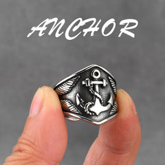 Anchor Totem Stainless Steel Ring