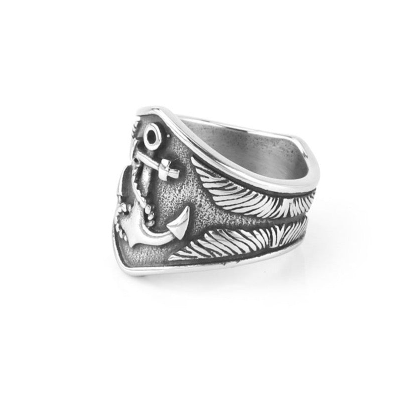 Anchor Totem Stainless Steel Ring