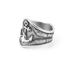 Anchor Totem Stainless Steel Ring