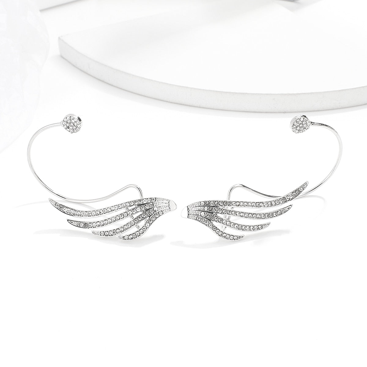 Angel Wing Crystal Ear Cuff Earrings