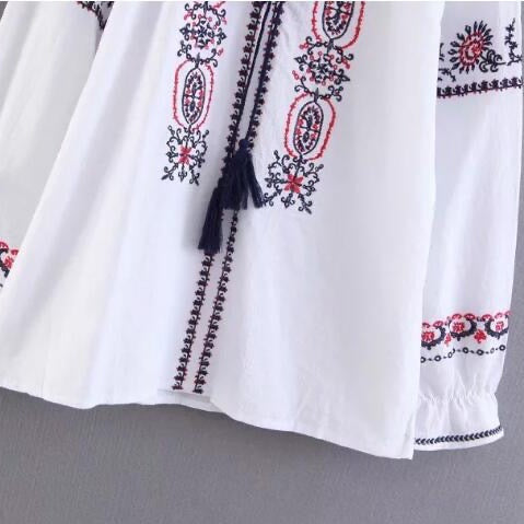 Angkasa Folk Embroidery Tassel Blouse