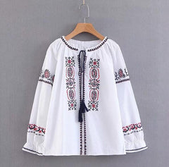 Angkasa Folk Embroidery Tassel Blouse