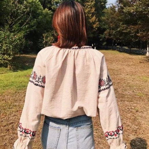 Angkasa Folk Embroidery Tassel Blouse