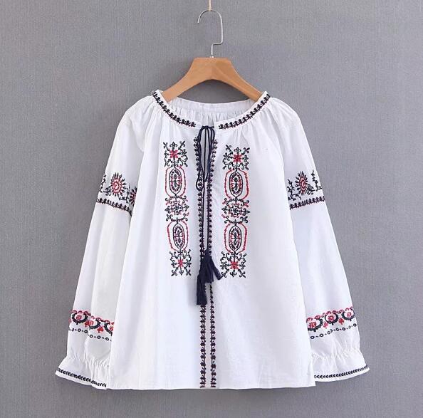 Angkasa Folk Embroidery Tassel Blouse