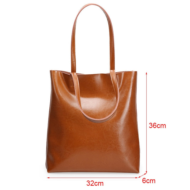 Anika Genuine Leather Shopper Tote Bags