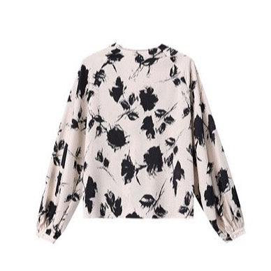 Bianca Black Floral Print Blouse