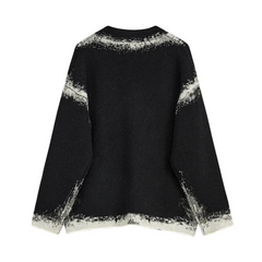 Black Ink Oversized Ombre Sweater Cardigan