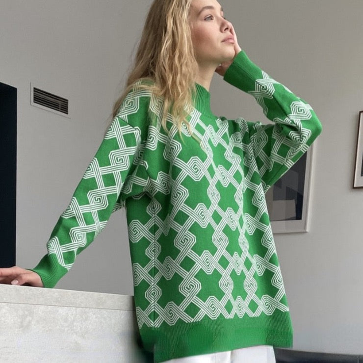 Bonnie Graphic Print Sweaters