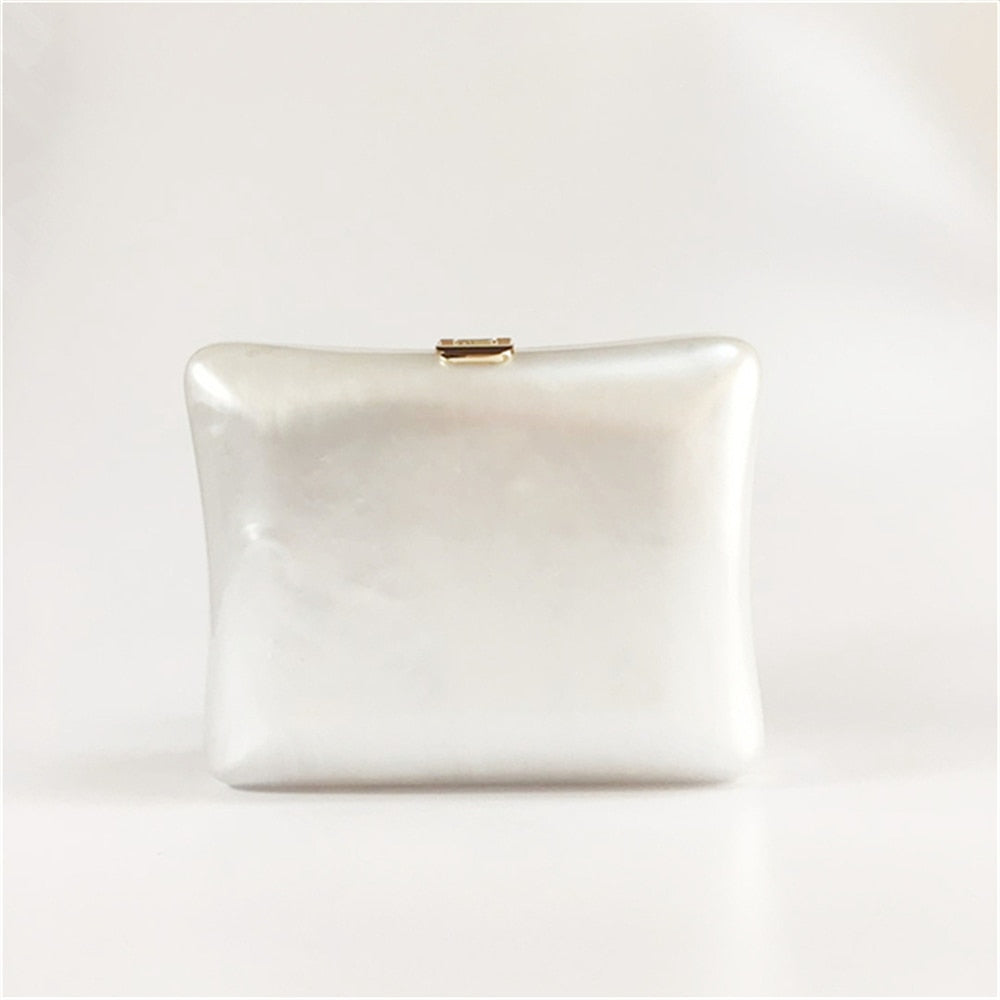 Bulan Pearlescent Acrylic Evening Clutch Bag