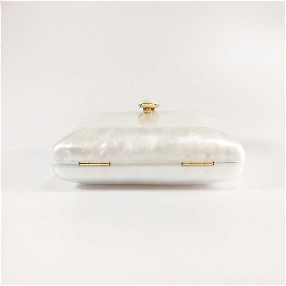 Bulan Pearlescent Acrylic Evening Clutch Bag