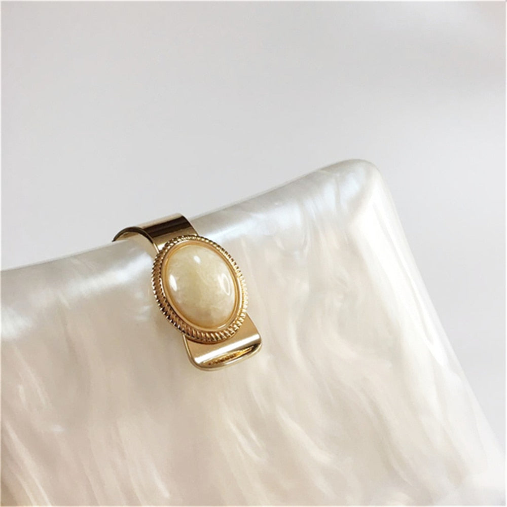 Bulan Pearlescent Acrylic Evening Clutch Bag