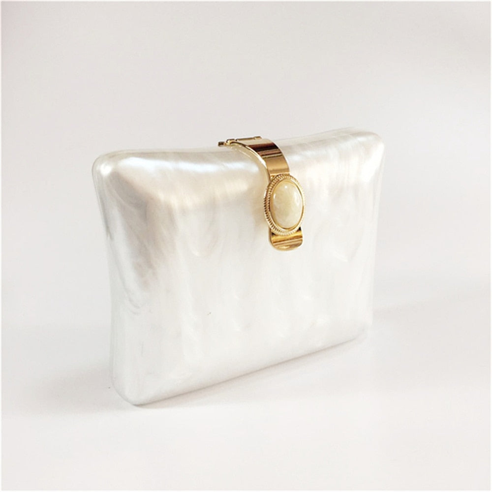 Bulan Pearlescent Acrylic Evening Clutch Bag