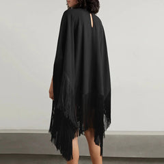 Carie Tassel Loose Fringed Pancho Dress