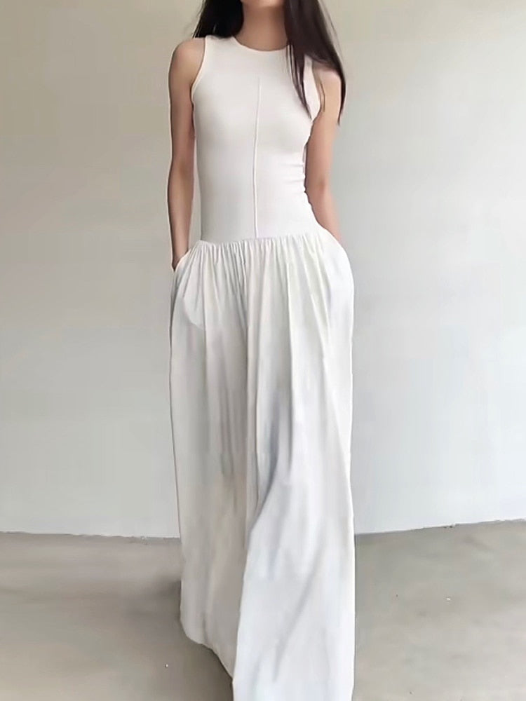 Cora Minimalist Tank and Flare Maxi Dress