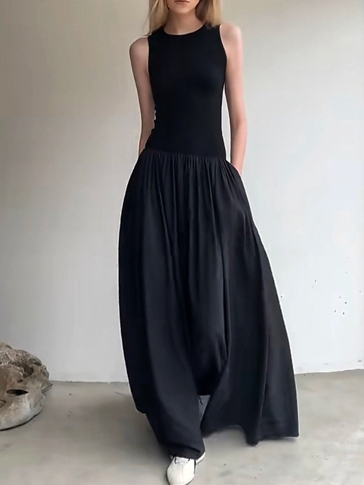 Cora Minimalist Tank and Flare Maxi Dress