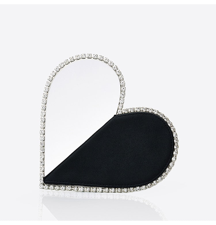 Diamond Heart Evening Clutch Bags