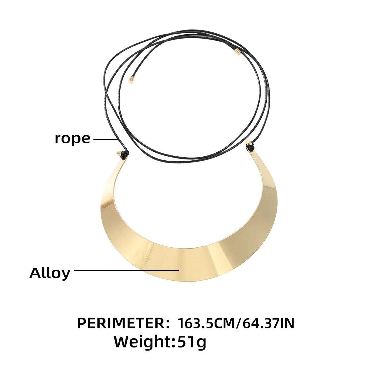 Edvin Arc & Circle Metal Pendant Choker Necklaces