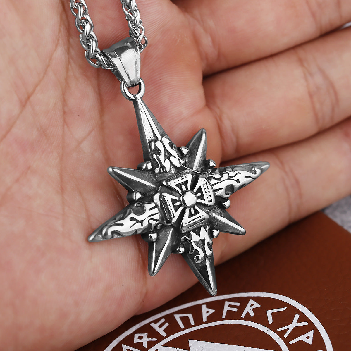 Eight-Pointed Star Compass Necklace