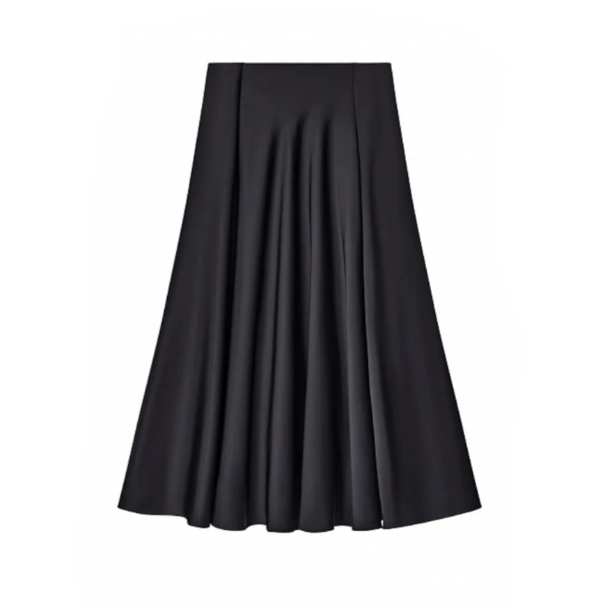 Elegant Satin Flare Maxi Skirts