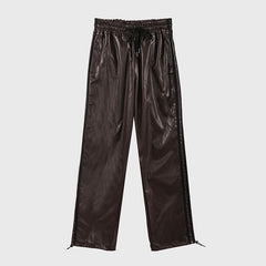Eliska Faux Leather Track Pants