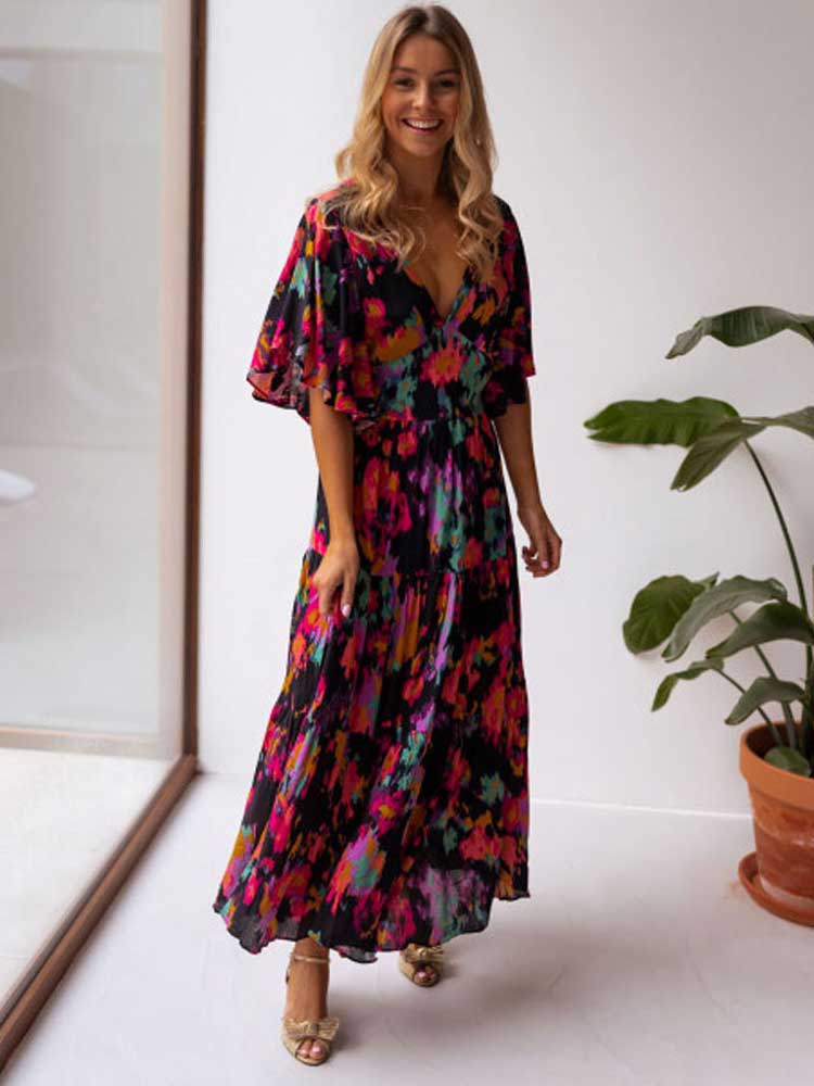 Espa Bold Floral Bohemian Maxi Dress