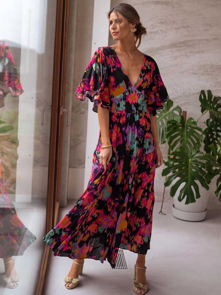 Espa Bold Floral Bohemian Maxi Dress