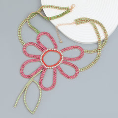 Fien Rhinestone Crystal Flower Bib Necklace