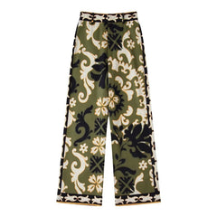 Fleur-de-lis Prints Tunic Top / Wide Leg Pants