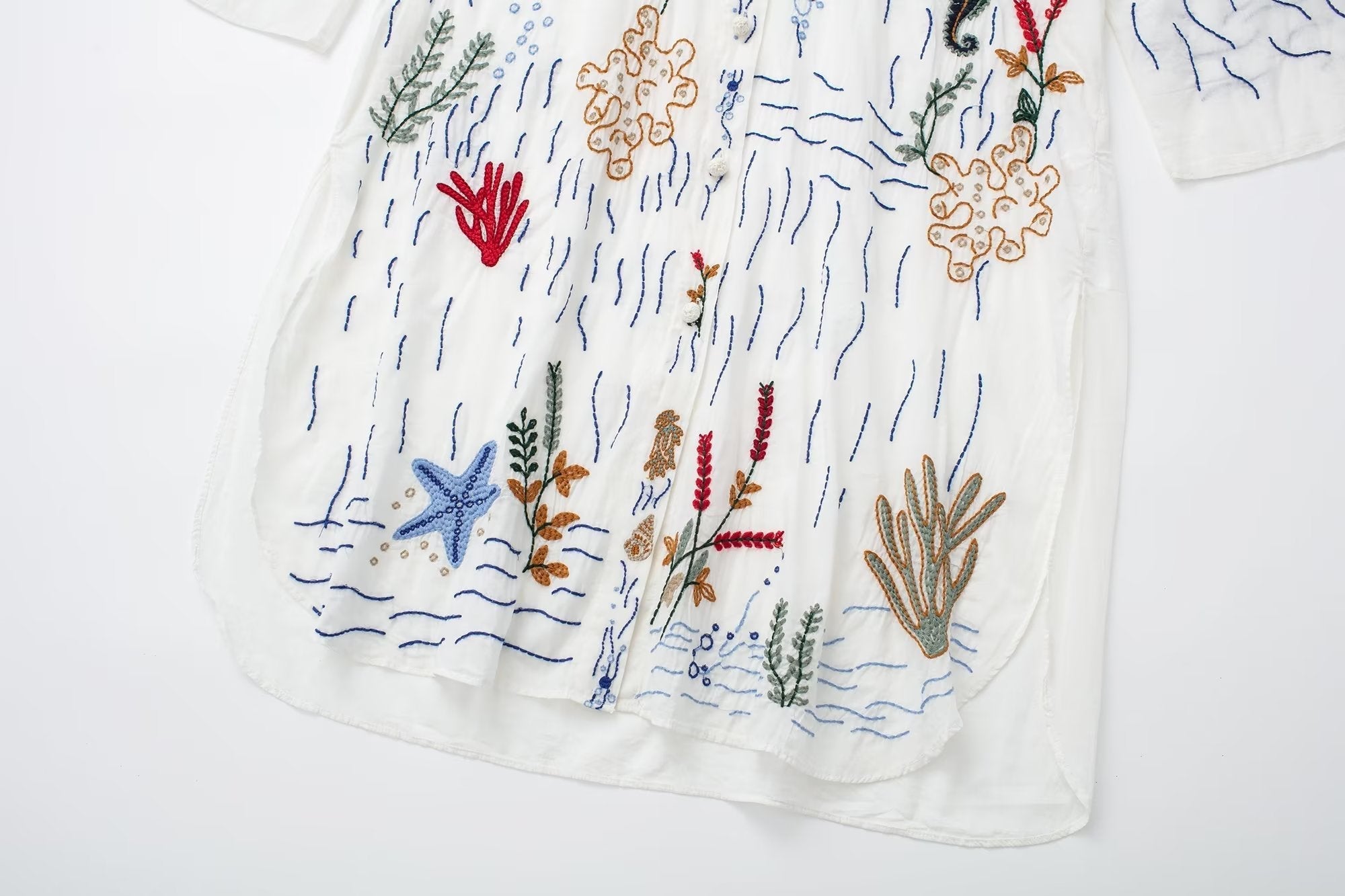 Freyja Bohemian Embroidery Shirt Dress