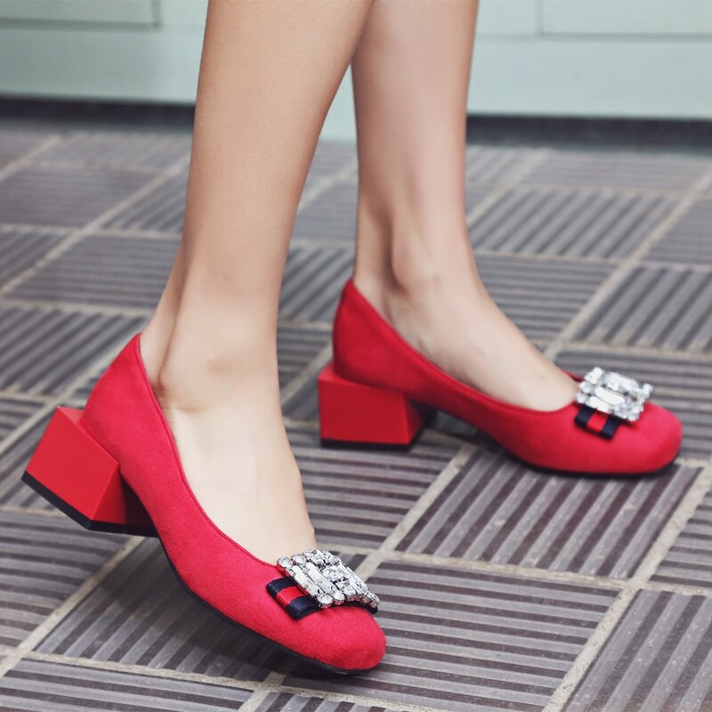 Friya Rhinestone Ballerina Suede Pumps