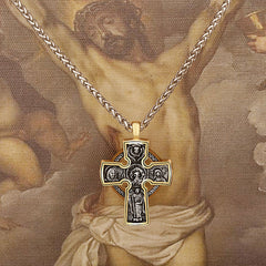Goth Round Cross Necklace