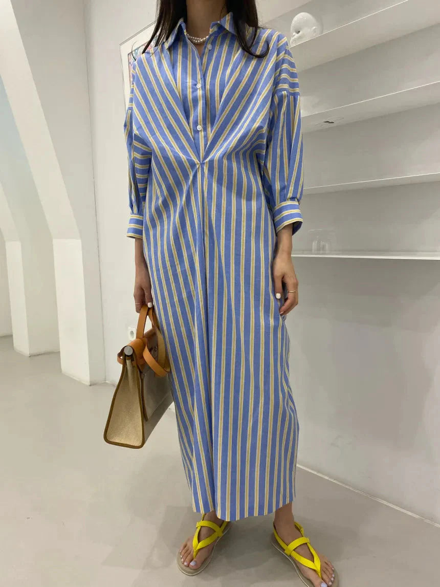 Haru Striped Casual Shirts Dress