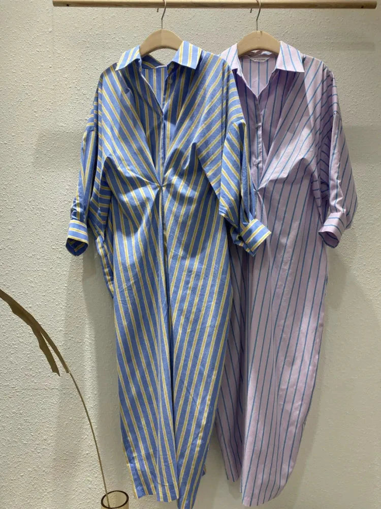 Haru Striped Casual Shirts Dress