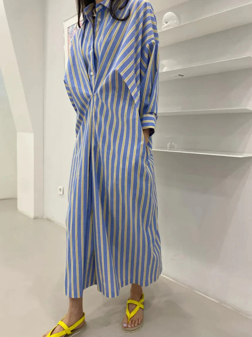 Haru Striped Casual Shirts Dress