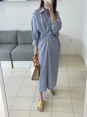 Haru Striped Casual Shirts Dress