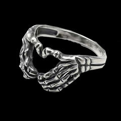 Heart Skull Palm Ring
