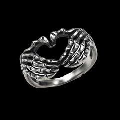 Heart Skull Palm Ring