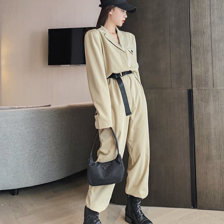 Hena Utilitarian Belted Jumpsuit