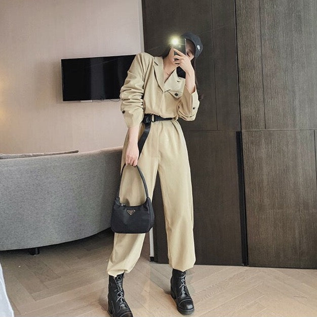 Hena Utilitarian Belted Jumpsuit