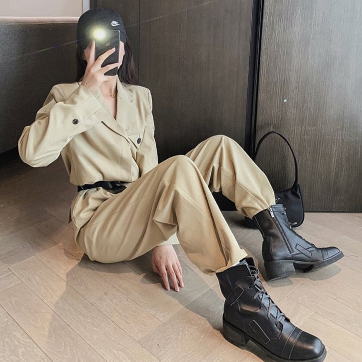 Hena Utilitarian Belted Jumpsuit