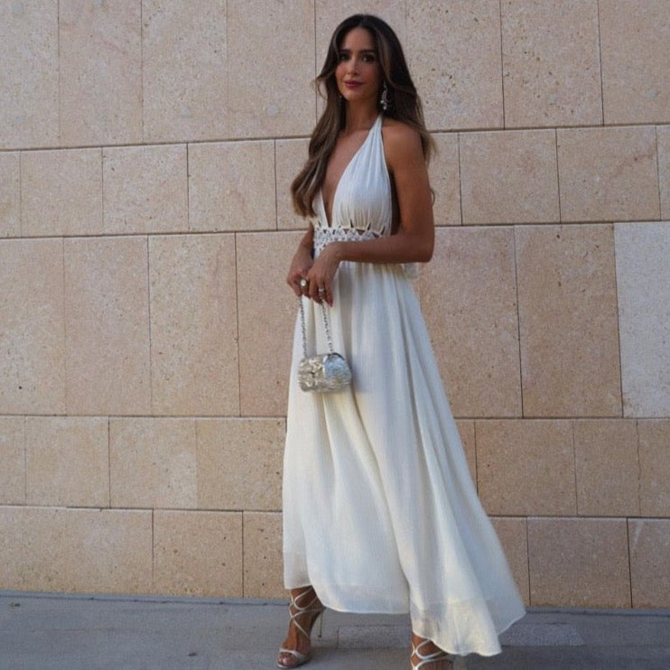 Hollie Goddess Maxi Halter Dress