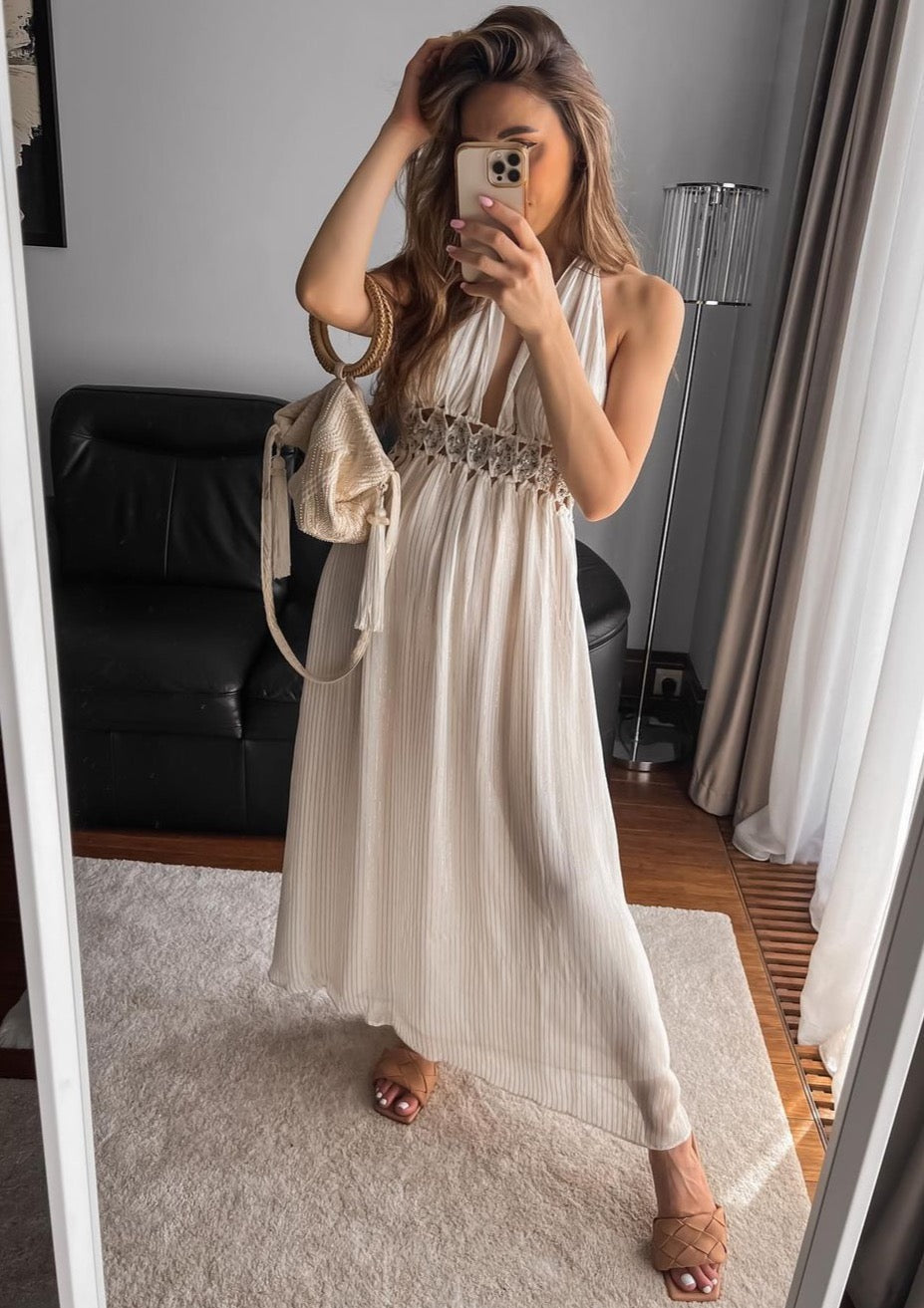 Hollie Goddess Maxi Halter Dress