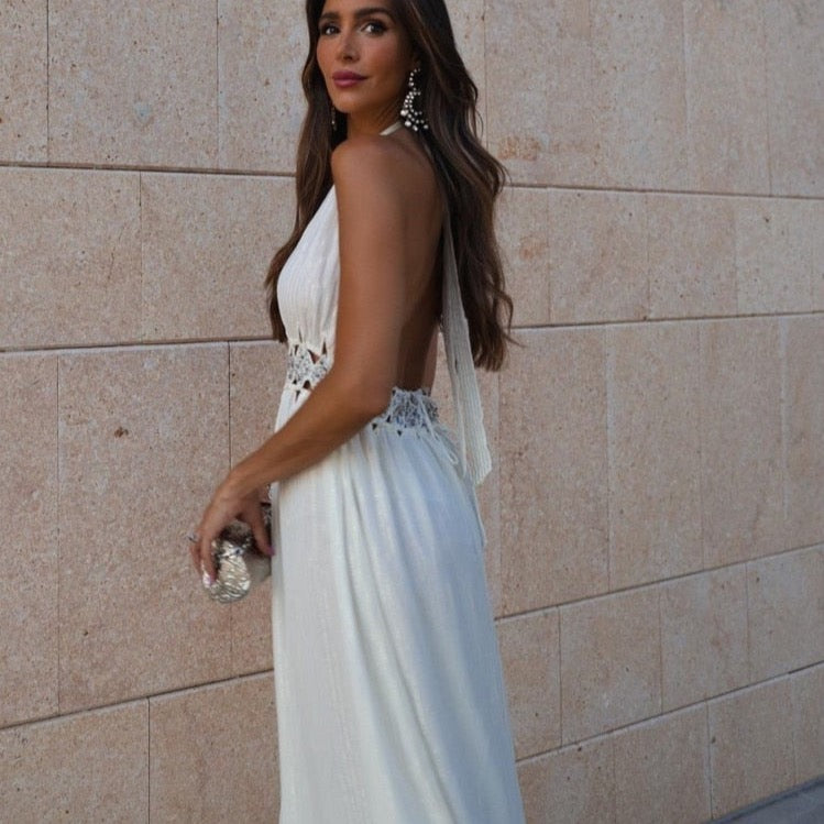 Hollie Goddess Maxi Halter Dress