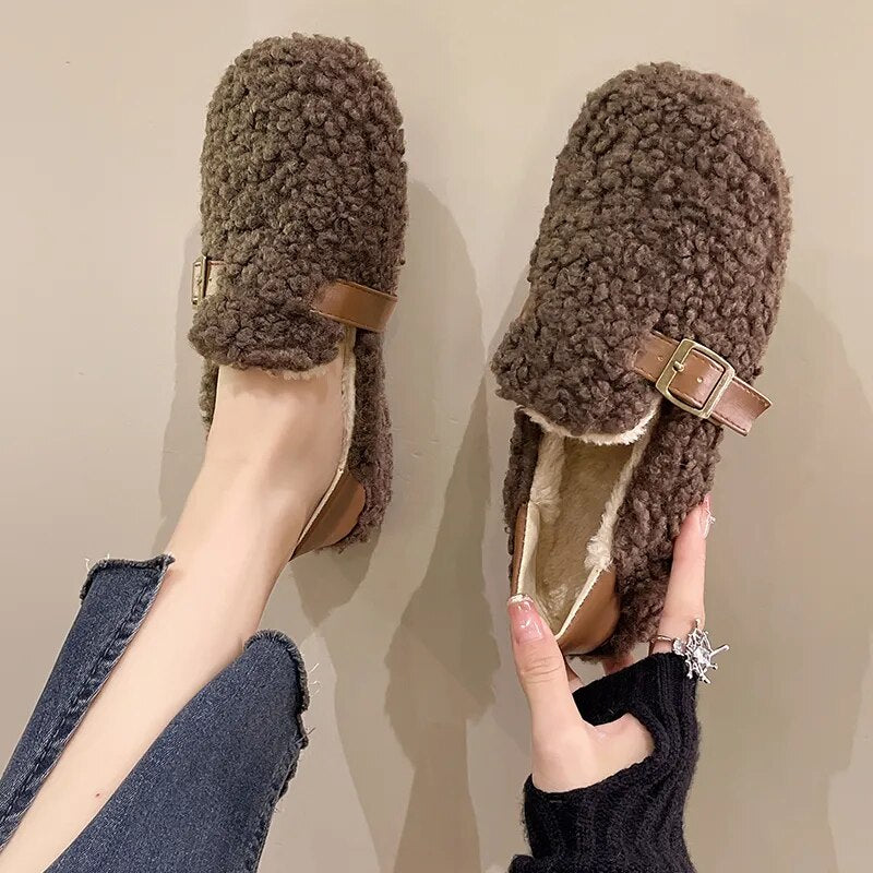 Iida Faux Fur Round Toe Loafers
