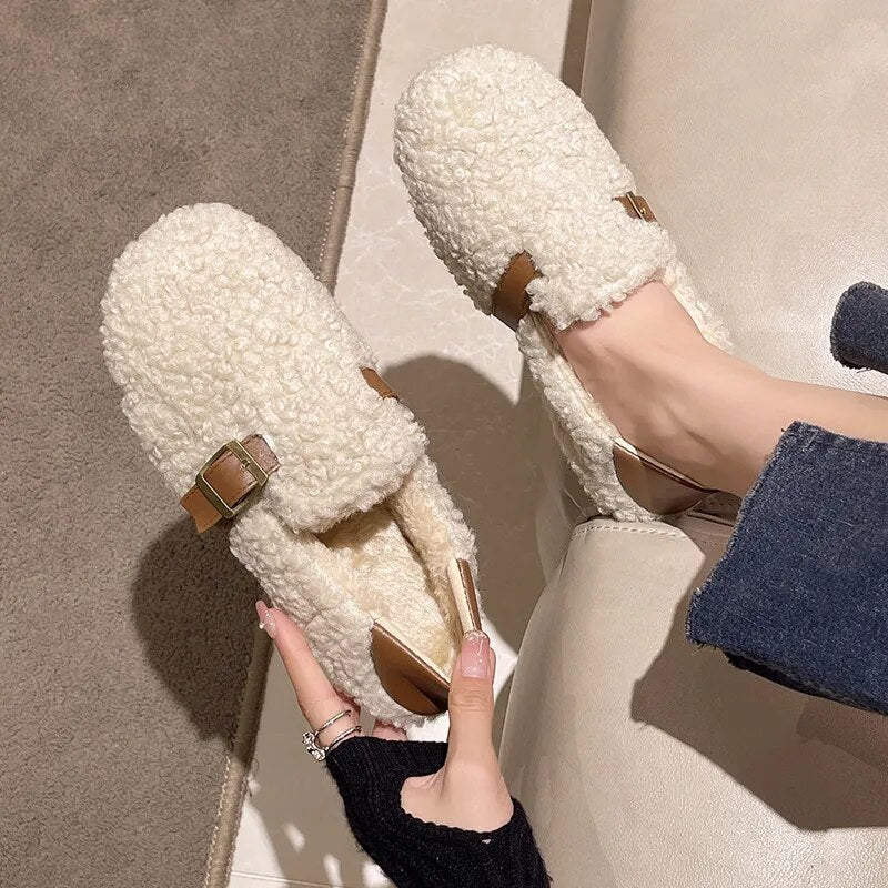 Iida Faux Fur Round Toe Loafers