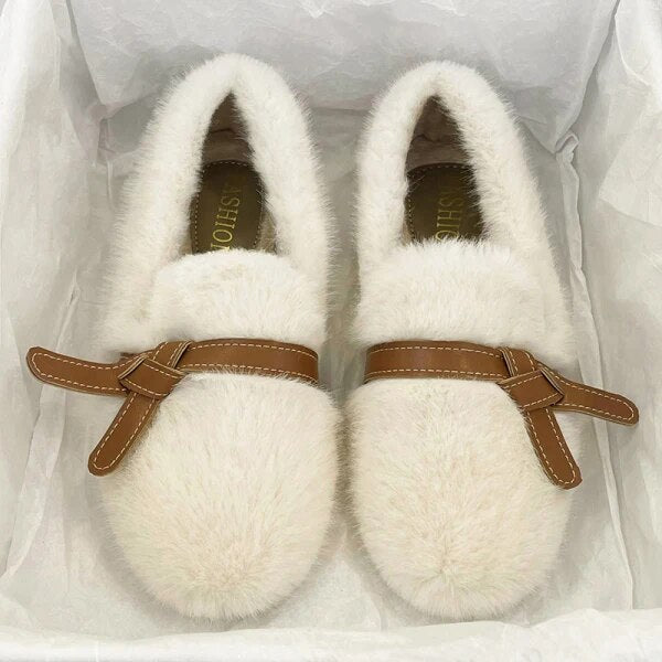 Iida Faux Fur Round Toe Loafers