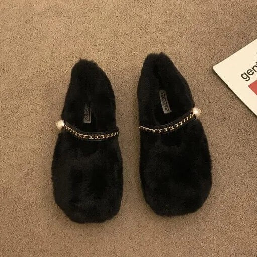 Iida Faux Fur Round Toe Loafers