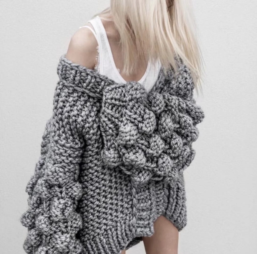 Jennifer Chunky Hand Knit Cardigan Sweater