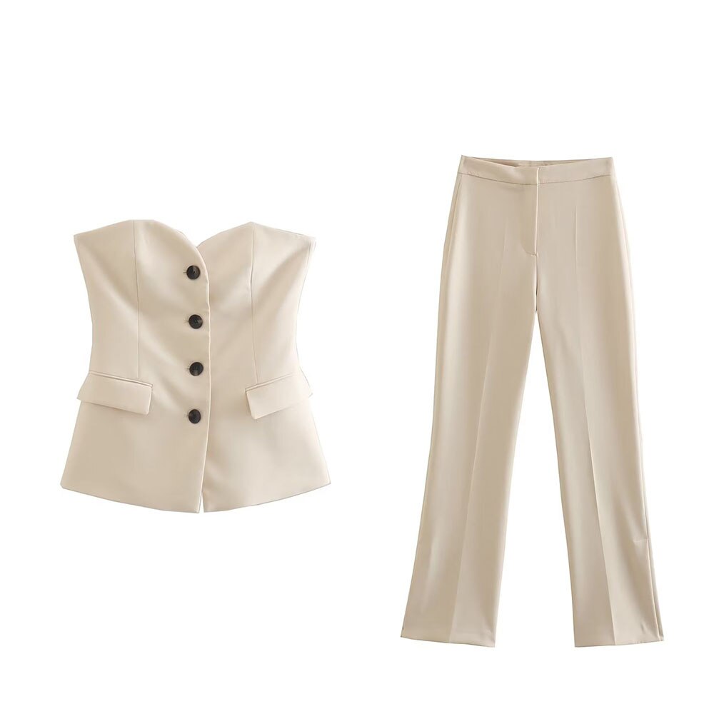 Kaya Bustier Top and Pants Suit Set